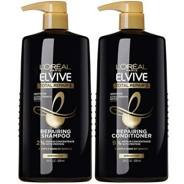 Loreal Paris Elvive Total Repair 5 Repairing Shampoo And Conditioner For Damaged Hair, 28 Ounce (Set Of 2) Packaging May Vary