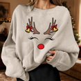 thumbnail image 7 of Christmas Sweatshirt for Men Women Long Sleeve Crewneck Loose Casual Funny Reindeer Face Graphic Sweatshirts Pullover Tops, 7 of 7