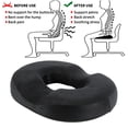 thumbnail image 5 of NKTIER Donut Ring Cushion Rebound Memory Foam with Luxury Cover for Relief of Hemorrhoids, Orthopedic Fixed Seat Cushion, Coccyx or Postpartum Pain Car, Wheelchair, Office, Black, 5 of 8