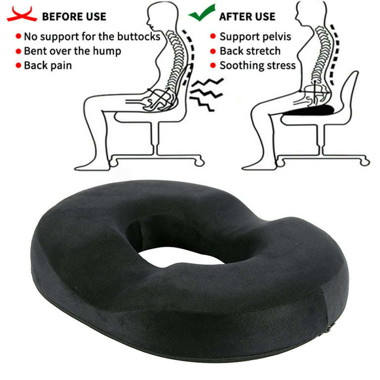 ODOMY Donut Pillow Hemorrhoid Seat Cushion for Office Chair, Premium Memory  Foam Chair Cushion, Sciatica Pillow for Sitting Tailbone Pain Car Seat  Cushions 