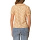 thumbnail image 3 of BLUSA DE BOTONES PARA MUJER INSPIRE CHIC, MANGA CORTA ABULLONADA, CUELLO VOLTEADO, ESTAMPADO FLORAL, TOP DE ALGODÓN M NARANJA, 3 of 5