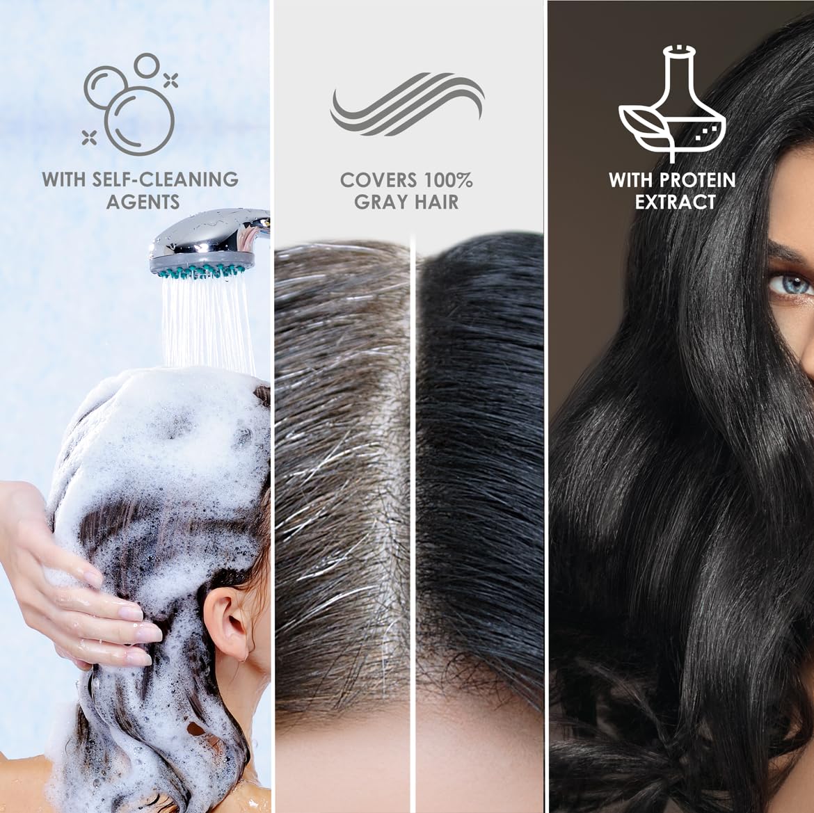 Professional Coloring kit - Permanent color cream hair dye. Gray Coverage. 6.0 Dark Blonde + Brown Color Shampoo and Conditioner Kit for Revives the Color.
