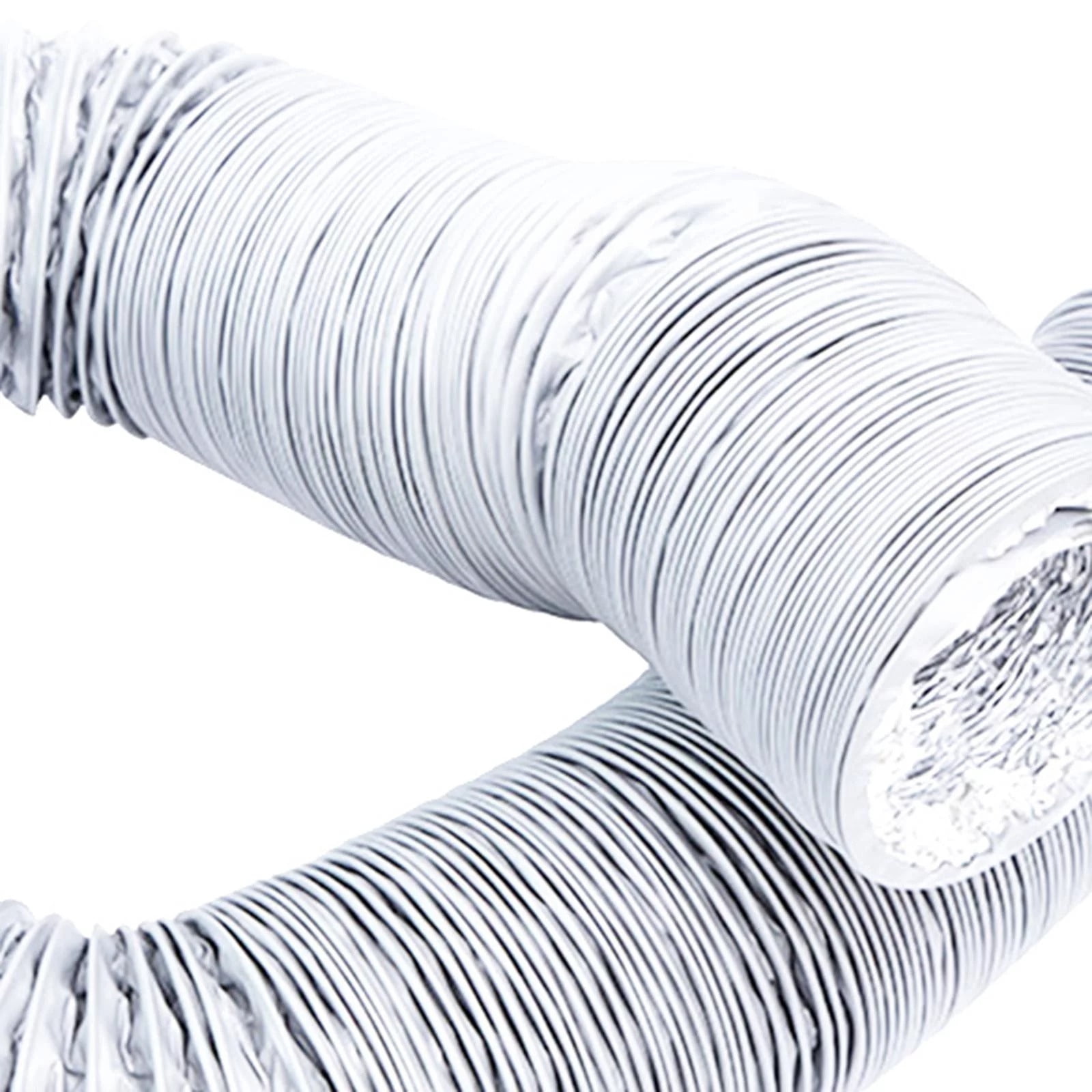 Portable Air Conditioner Exhaust Hose 600CM Flexible Aluminum Dryer Vent Ducting HVAC Ventilation White
