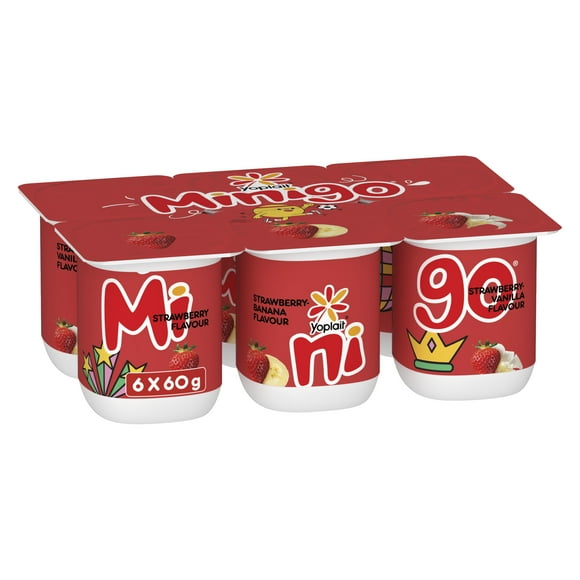 Yop Duo Minigo 2 %, saveurs variées, collations pour enfants 6 x 60g