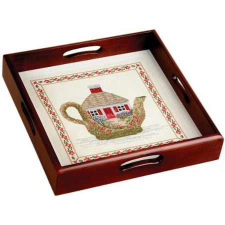 Sudberry House 69001 Classic Tray, 12 by 12-Inch, Mahogany Multi-Colored