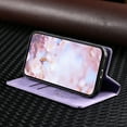 thumbnail image 5 of ShellTech Embossed Pattern Case for Samsung Galaxy A13 5G/4G,Magnetic Leather Card Slots Wallet Case TPU Kickstand Flip Shockproof Cover,Purple, 5 of 6