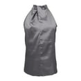 thumbnail image 5 of Breezora Women's Satin Halter Neck Tank Top Solid Color Elegant Party Wear for Summer XL Size Grey, 5 of 5