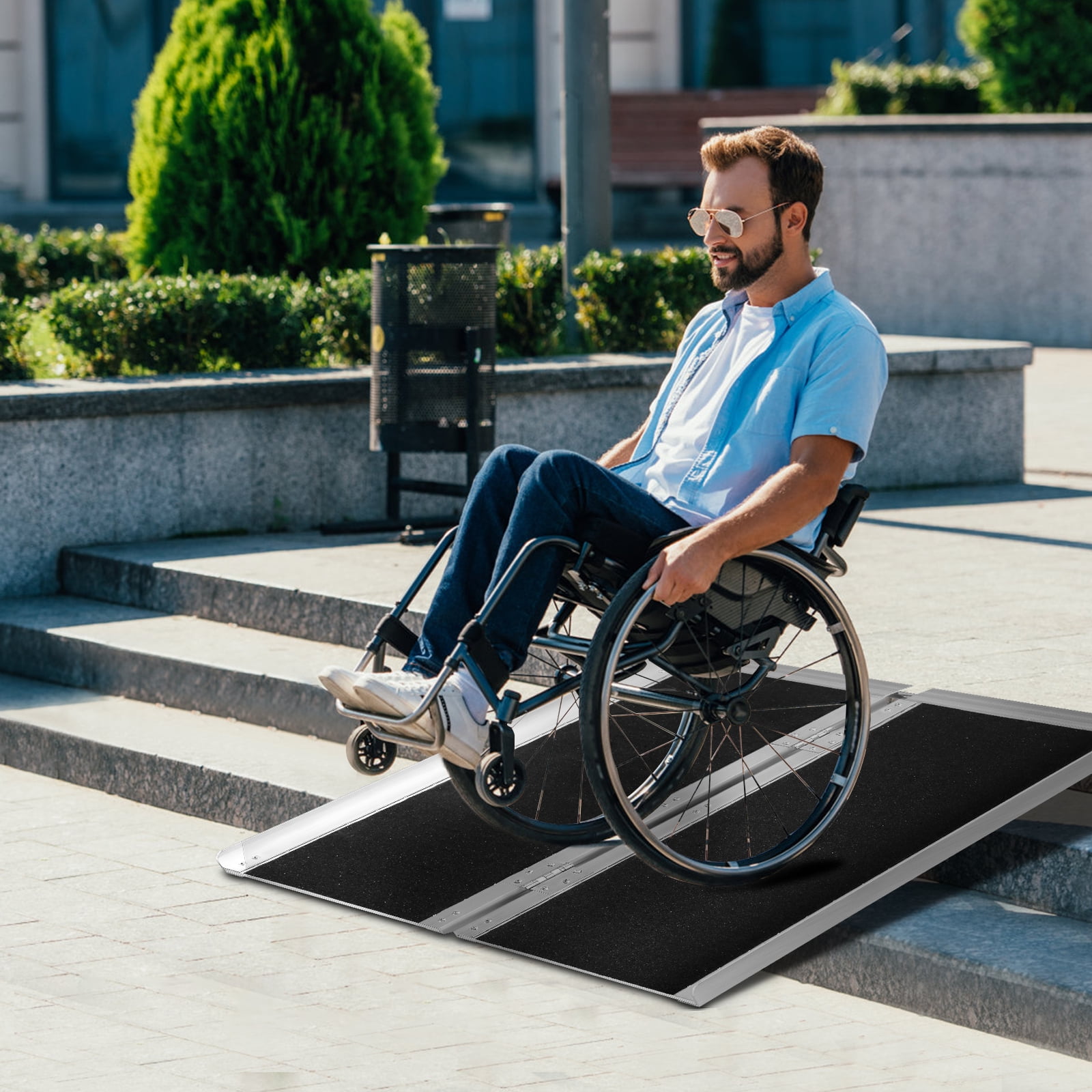 Buy BOEASTER Wheelchair Ramps 6FT, Gardhom Extra Wide 28.7” Folding