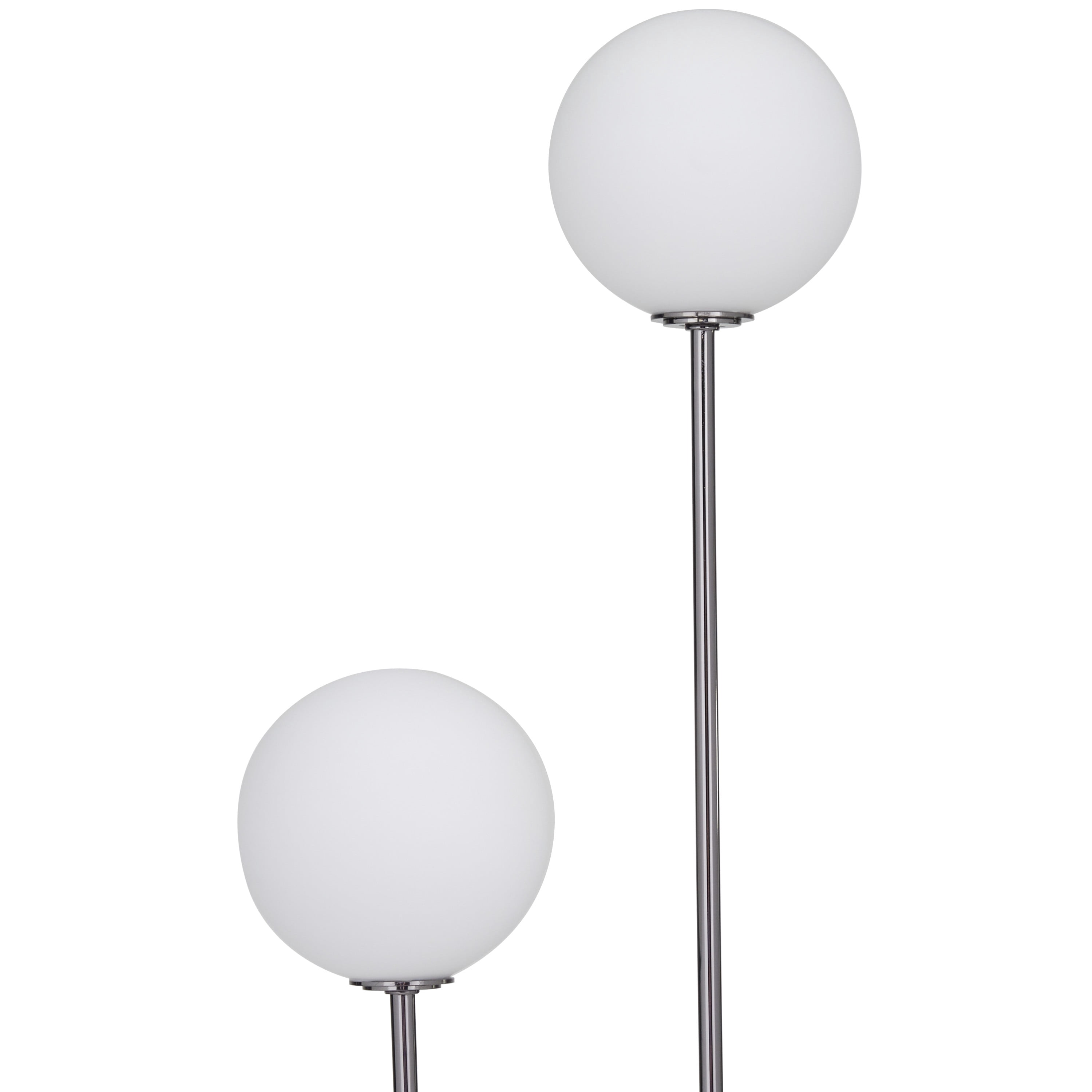 DecMode 31" 2 Light Orb Silver Table Lamp with White Glass Shade