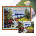 thumbnail image 1 of Hilo Algodón Egipcio Bordado 14CT 2 Hebras Impresión 55*45 Cm Kit Serie Paisaje Punto Cruz Tren Forestal 57 Colores Likrtyny, 1 of 9