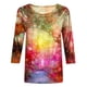 thumbnail image 4 of ICHUANYI Clearance Fashion Woman Round Neck 3/4Sleeve T-Shirt Printing Blouse Tops Sweatshirt(Red, M) ICHUANYI WER2023081006400, 4 of 4