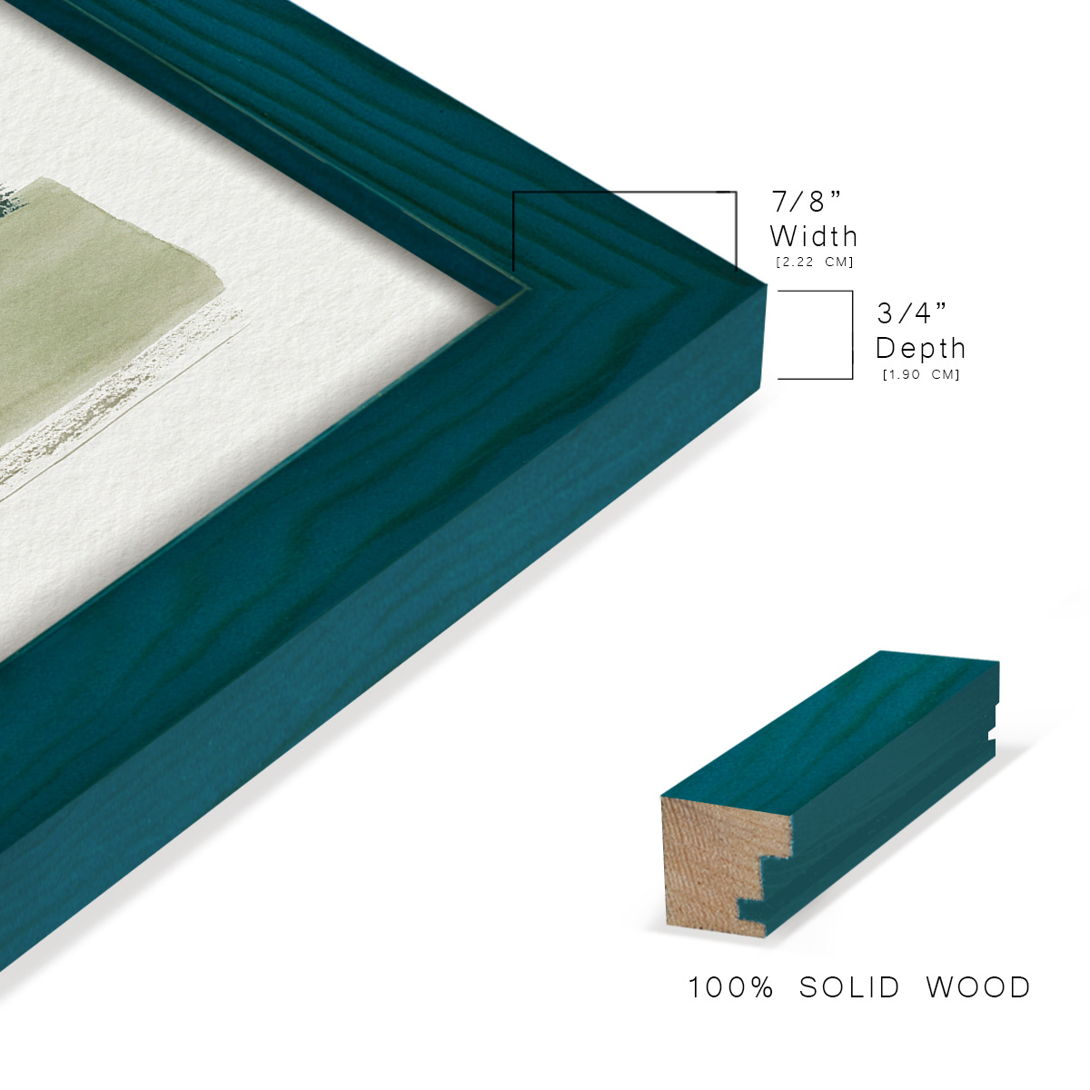 Grass Stains I - Framed Print w/glass - Ocean Blue