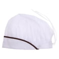 thumbnail image 3 of chef Working Hat for Male/Female Adult Cooking , Brown Brown Strip, 3 of 8