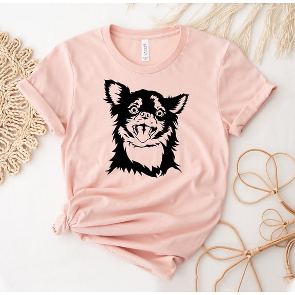 Chihuahua Dog T-shirt Lovers Shirt Mama Top Owner Gift Women's Mother's Day Peace Love Animal Tee Tiny Smallest Breed