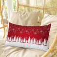 thumbnail image 4 of Red Christmas Snowflakes Pillow Covers, Linen Long Throw Pillow Case, Xmas Balls Winter Pine Tree Holiday Pillow Protector Decorative Cushion Cover for Living Room/Bedroom 20" x 36", 4 of 8