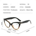 thumbnail image 2 of Fashion Transparent Thick Oversized Cat Eye Reading Glasses for Women, Classic Anti-blue Light Readers Presbyopic Glasses +1.00,+4.00 Strength, 2 of 6