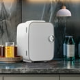 thumbnail image 2 of GIANNA Mini Portable Small Refrigerator for Office Car, 4L/6 Can Cooler & Warmer Compact Fridge for Skincare, White, 2 of 5
