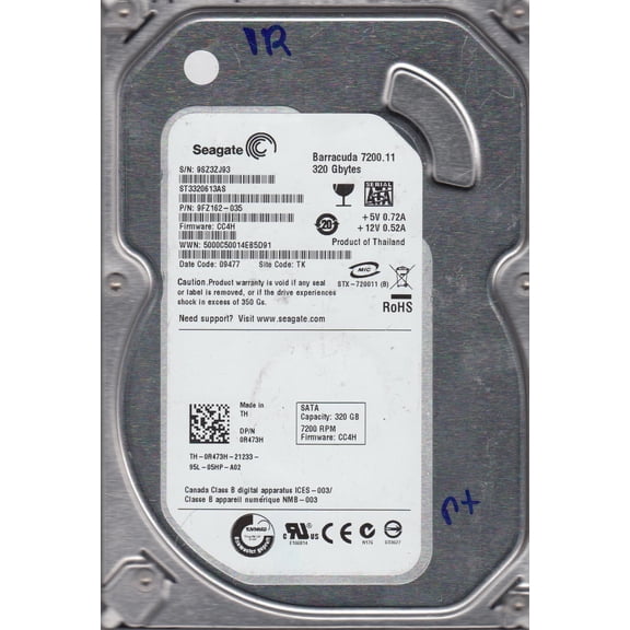ST3320613AS, 9SZ, TK, PN 9FZ162-035, FW CC4H, Seagate 320GB SATA 3.5 Hard Drive