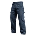 thumbnail image 3 of Aezemi Men Corduroy Cargo Pants Elastic Waist Pull on Loose Fit Comfy Winter Fall Outdoor Hiking Trousers with Pockets Soft Baggy Casual Workout Running Bottoms 3XL, 3 of 7