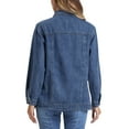 thumbnail image 3 of INSPIRE CHIC Long Denim Jacket for Women's Oversized Long Sleeve Pocket Jean Jacket L Blue, 3 of 6