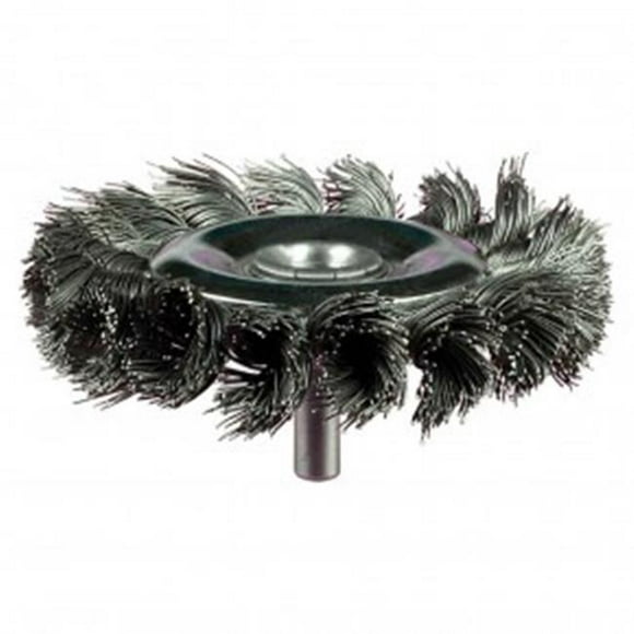 Advance Brush 410-82917 3 in. Shank Mounted Knot Wheel Brush, 0.020 Carbon Steel Wire