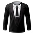 thumbnail image 4 of Tosmy Mens T Shirt Men Suit Print Fashion Casual Sports Fitness Outdoor Crew Neck T Shirt Long Sleeve Top Tee Shirts Mens, 4 of 5