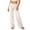 Beige, variant on Womens Pants Summer Lightweight Low Waist Flared Jeans Casual Sports Solid Beige L