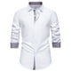 thumbnail image 2 of Blusa y camisa de manga larga con cuello vuelto para hombre, informal, con botones y retazos, de poliéster., 2 of 8