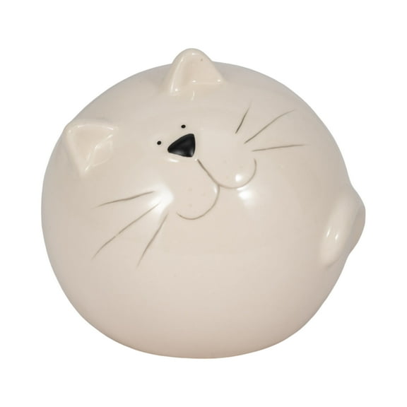 Sagebrook Home 5" Stoneware Kitty Orb, White