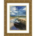 thumbnail image 1 of Strube, Ling 13x18 Gold Ornate Wood Framed with Double Matting Museum Art Print Titled - Boat in Scotland, 1 of 4