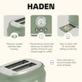 thumbnail image 3 of Haden Dorset 2 Slice Wide Slot Stainless Steel Toaster, Cedar Green/Chrome, 3 of 9