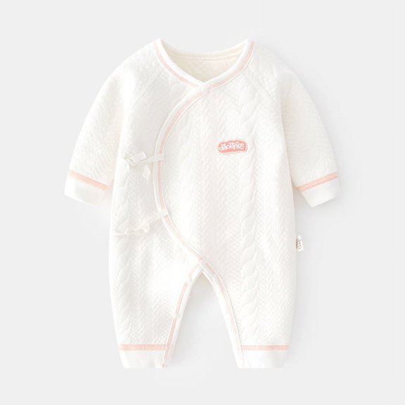 Yidarton Baby Warm Jumpsuit Baby Padded Underwear Newborn Clothes Autumn And Winter Ha Clothes Boneless Air Layer Climbing Clothes Pink