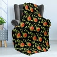 thumbnail image 4 of Fruits Soft Flannel Fleece Throw Blanket, Hand Drawn Detailed Illustration of Branches of Apple Trees with, Cozy Plush for Indoor and Outdoor Use, 50" x 70", Fern Green Red Black, by Ambesonne, 4 of 5