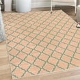thumbnail image 1 of Geometric Decorative Rug, Simple Monochrome Patterns Linked Forms on Plain Background Modern, Quality Carpet for Bedroom Dorm and Living Room, 6 Sizes, Blush Teal, by Ambesonne, 1 of 4