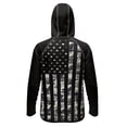thumbnail image 2 of SEANATIVE Sun Protection Fishing Hoodie for Men, Long Sleeve Hooded Full Coverage 4th of July Fishing Shirt Workout Camping Running Hooded Top, S, Black Camo American Flag, 2 of 7