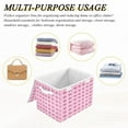 thumbnail image 7 of Large Lidded Bin Foldable Storage Baskets Boxes Cubes Lids with 2 Handles for Home Bedroom Office Pink Bows 16.5"x12.6"x11.8", 7 of 7
