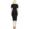 thumbnail image 3 of Women's Solid Casual Comfy Short Sleeve Bodycon Slim Fit A-line Midi Dress, 3 of 4