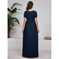 thumbnail image 7 of Chiclily Women's Maxi Dresses Short Sleeve Long Casual Dresses Loose Plain with Pockets, Navy Blue M, 7 of 7