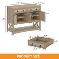 thumbnail image 5 of Craftian Kitchen Buffet Cabinet with Adjustable Shelf & Doors, Storage Cabinet with Drawers, Oak, 5 of 8