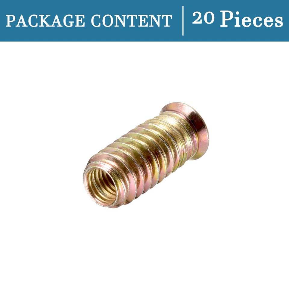 FLINT - 20Pcs M8X30Mm Threaded Inserts Nuts Wood Insert Assortment Tool Kit