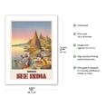 thumbnail image 2 of Banaras - See India - Varanasi on the Ganges River - Vintage Travel Poster c. 1940s - Bamboo Fine Art 290gsm Paper Print (Unframed) 18x24in, 2 of 4