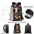 thumbnail image 6 of HUIACONG Floral Cow Print School Backpack for Boys Girls Students Ages 6-18 Ergonomic Padded Straps Multi Compartment Bookbag for Elementary Middle High School Back to School Daily Use, 6 of 6