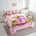 thumbnail image 3 of Manfei Pink Boot Bedding Queen Size, Princess Cowgirl Bedding Sets Queen Size, Southwestern Reversible Comforter Sets with Sheets, Microfiber Room Decoration, 7-Piece, 3 of 6