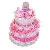 Classic Pink Baby Shower Diaper Cake (2 Tier), Pink Baby Girl Diaper Cake - Girl Diaper Cake, Pink Diaper Cake, It's a Girl Diaper Cake, Baby Shower Centerpiece/ New Baby Gift/ Welcome Baby Gift