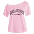 thumbnail image 4 of Girl's Off The Shoulder Shirt Top Los Angeles Graphic T-Shirt Short Sleeve T shirts Tee, 4 of 5