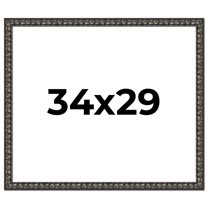 34x29 Frame Black-Brown Medieval Solid Wood Picture Frame | 1.5 Inch Moulding Width | Gotham