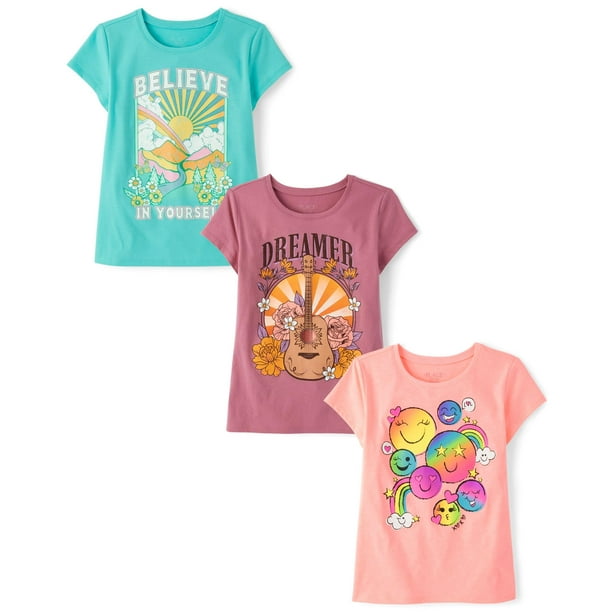 Camiseta The Children's Place para niñas, paquete de 3 a 6 meses