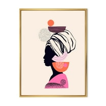 Designart 'Ethnic Portrait of African American Woman' Modern Framed Canvas Wall Art Print
