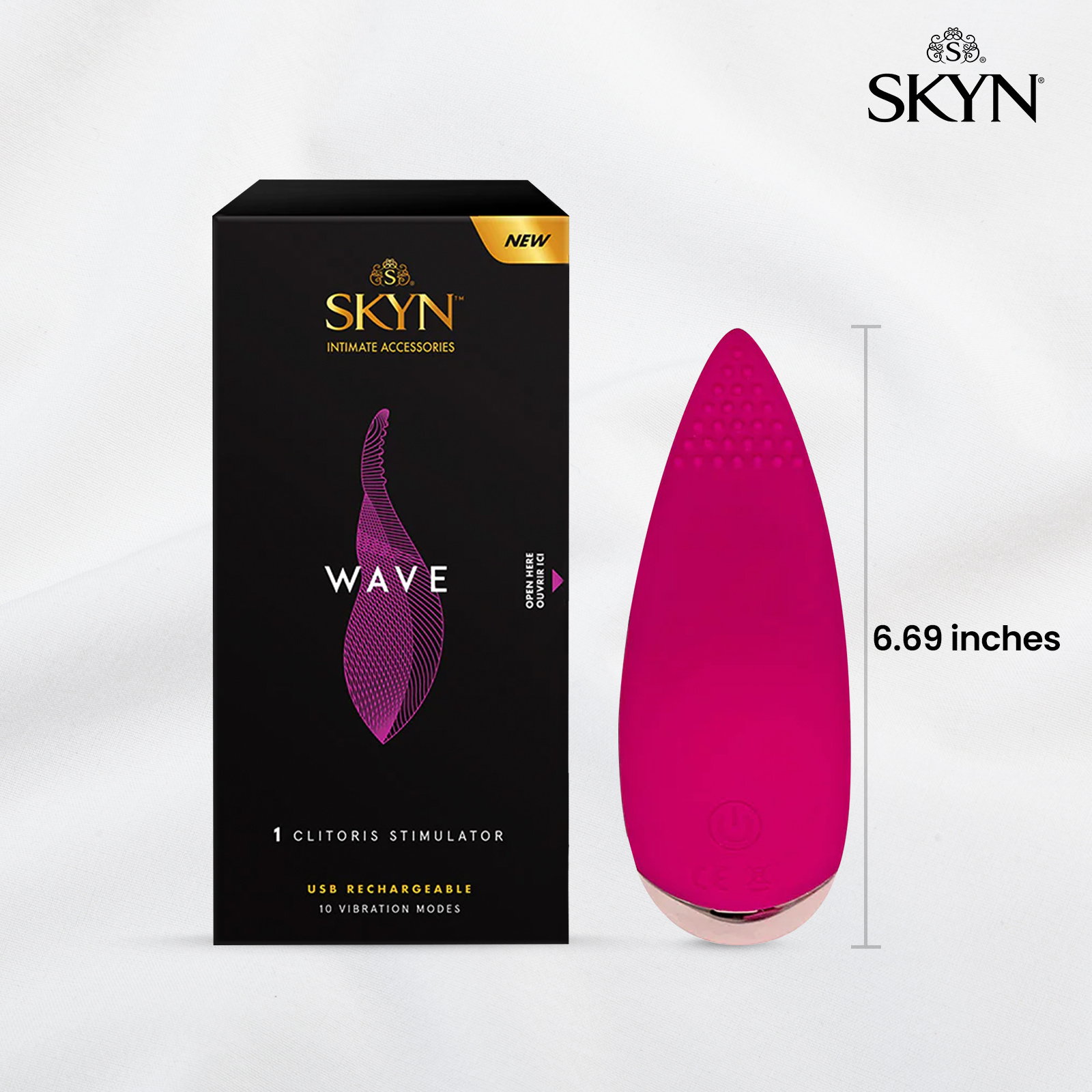 SKYN Wave Vibrating Stimulator, 1 Count
