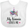 thumbnail image 3 of Inktastic My Nonnie Loves Me Unicorn Girls Baby Bib, 3 of 4